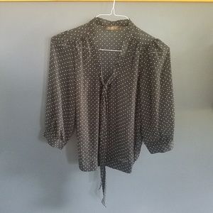 The Limited | Black White Polka Dot Blouse